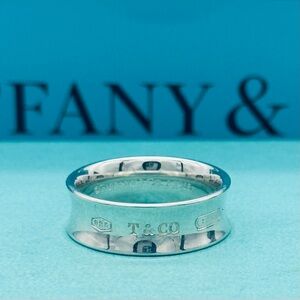 Tiffany & Co SS 1837 Concave Ring Size 8